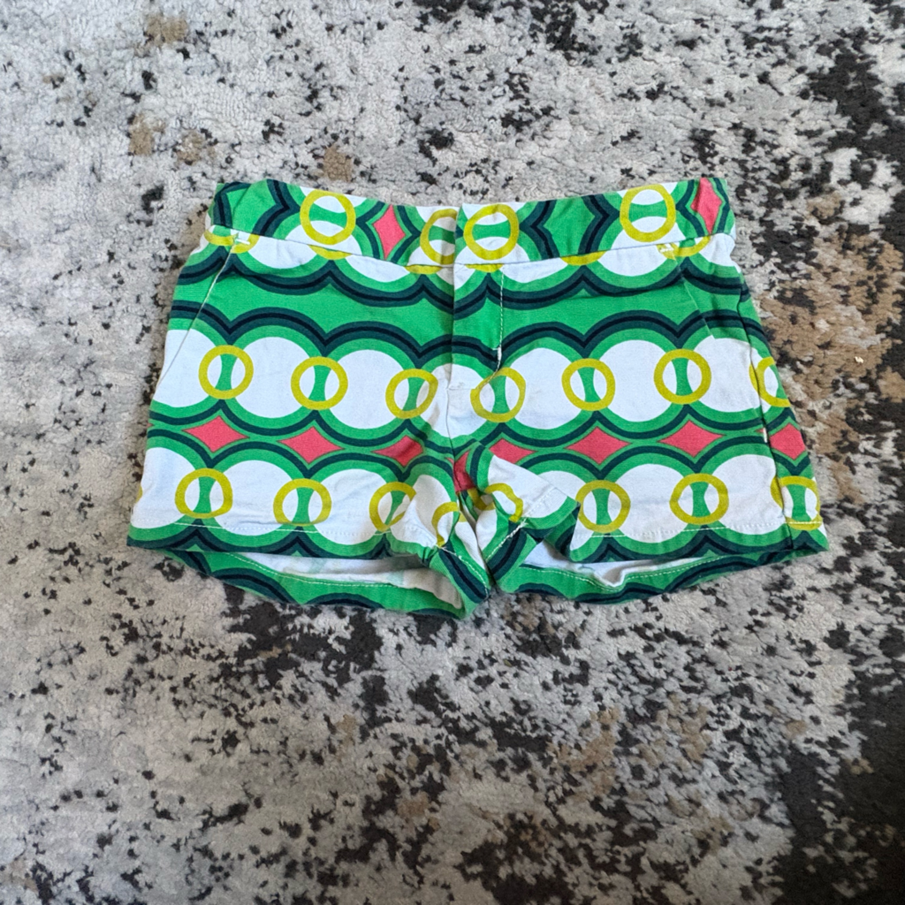 Girl's Patterned Green Shorts